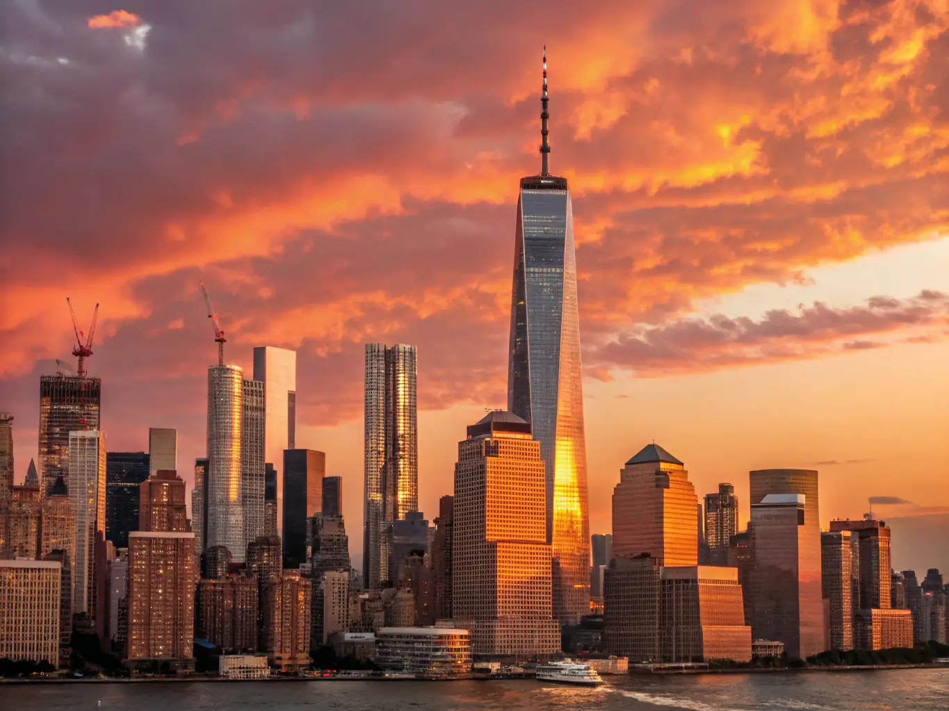 A scenic view of a city skyline with famous landmarks and attractions. The photo is taken from a high vantage point, showcasing the vibrant cityscape and the surrounding natural beauty.